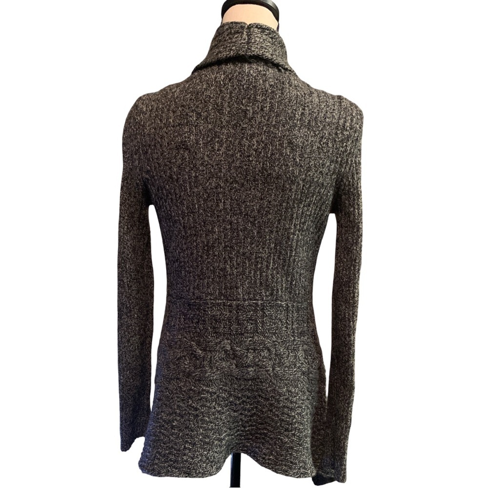 Anthropologie Canary Graceful Points Gray Open Front Wool Cardigan Sweater Small - Picture 2 of 5